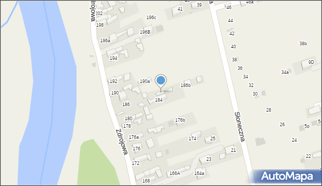 Krościenko nad Dunajcem, Zdrojowa, 186a, mapa Krościenko nad Dunajcem