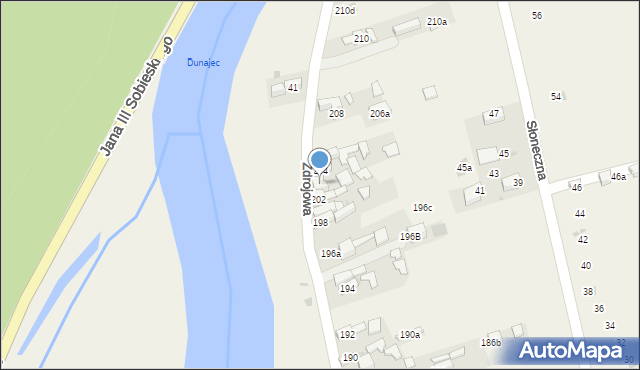 Krościenko nad Dunajcem, Zdrojowa, 202a, mapa Krościenko nad Dunajcem