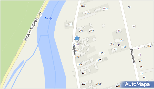 Krościenko nad Dunajcem, Zdrojowa, 204, mapa Krościenko nad Dunajcem