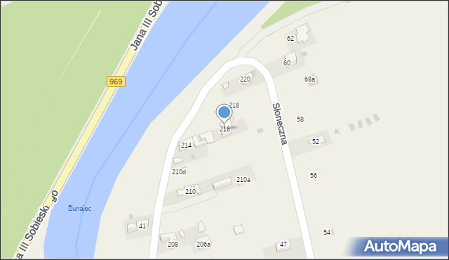 Krościenko nad Dunajcem, Zdrojowa, 216, mapa Krościenko nad Dunajcem