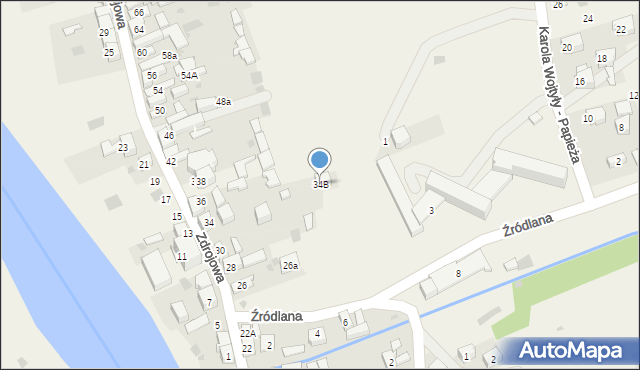 Krościenko nad Dunajcem, Zdrojowa, 34B, mapa Krościenko nad Dunajcem