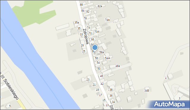 Krościenko nad Dunajcem, Zdrojowa, 58, mapa Krościenko nad Dunajcem