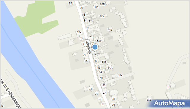 Krościenko nad Dunajcem, Zdrojowa, 64, mapa Krościenko nad Dunajcem