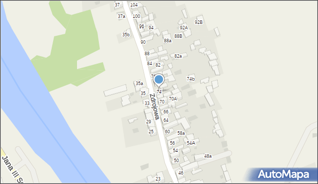 Krościenko nad Dunajcem, Zdrojowa, 74, mapa Krościenko nad Dunajcem