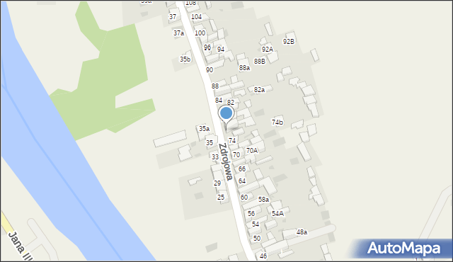 Krościenko nad Dunajcem, Zdrojowa, 76, mapa Krościenko nad Dunajcem