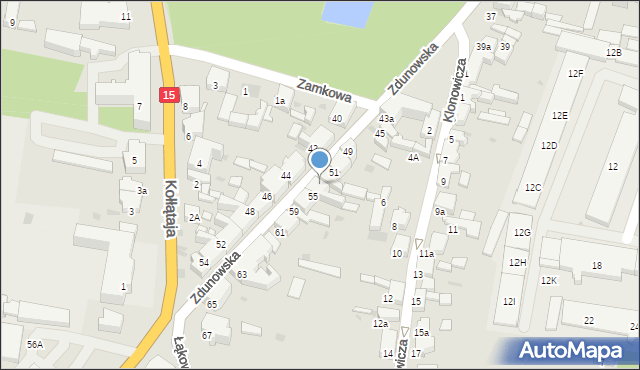 Krotoszyn, Zdunowska, 53, mapa Krotoszyna