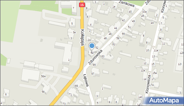 Krotoszyn, Zdunowska, 54, mapa Krotoszyna