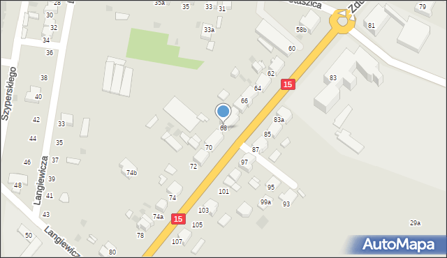 Krotoszyn, Zdunowska, 68, mapa Krotoszyna