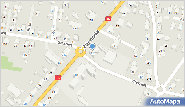 Krotoszyn, Zdunowska, 81, mapa Krotoszyna