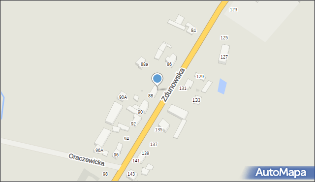 Krotoszyn, Zdunowska, 88b, mapa Krotoszyna