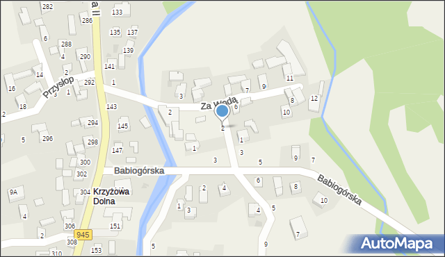 Krzyżowa, Zdrowotna, 2, mapa Krzyżowa