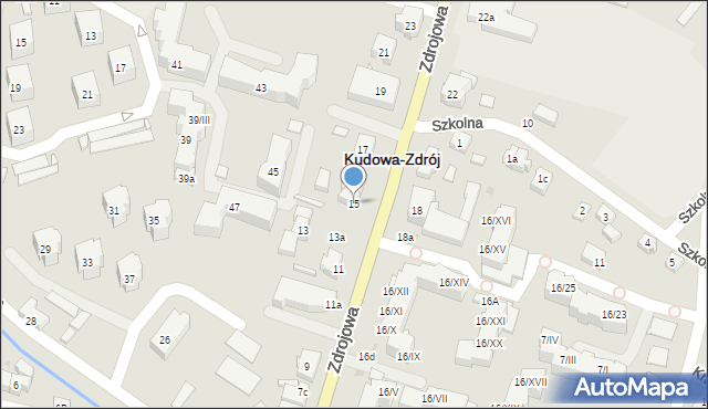 Kudowa-Zdrój, Zdrojowa, 15, mapa Kudowa-Zdrój