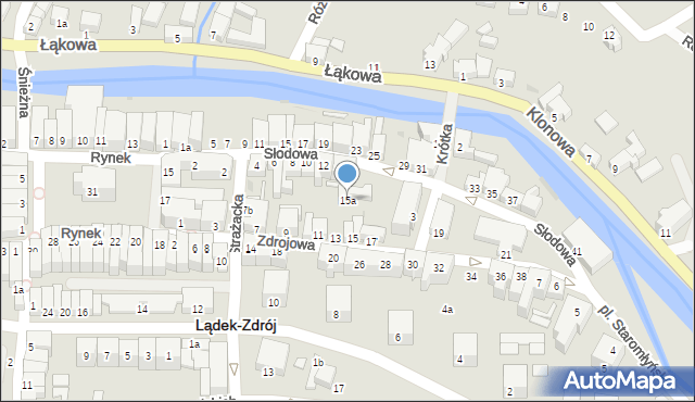 Lądek-Zdrój, Zdrojowa, 15a, mapa Lądek-Zdrój