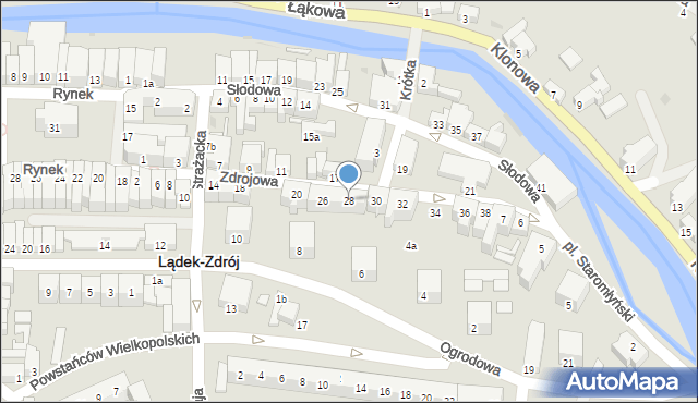 Lądek-Zdrój, Zdrojowa, 28, mapa Lądek-Zdrój