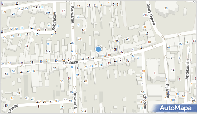 Łowicz, Zduńska, 12, mapa Łowicza