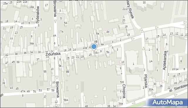 Łowicz, Zduńska, 13, mapa Łowicza