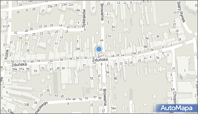 Łowicz, Zduńska, 24, mapa Łowicza