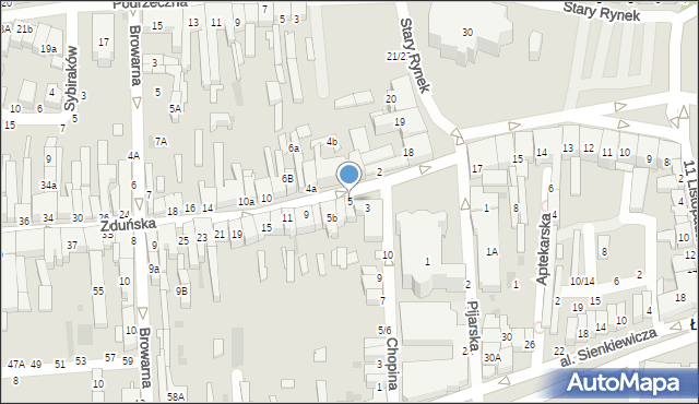 Łowicz, Zduńska, 5, mapa Łowicza