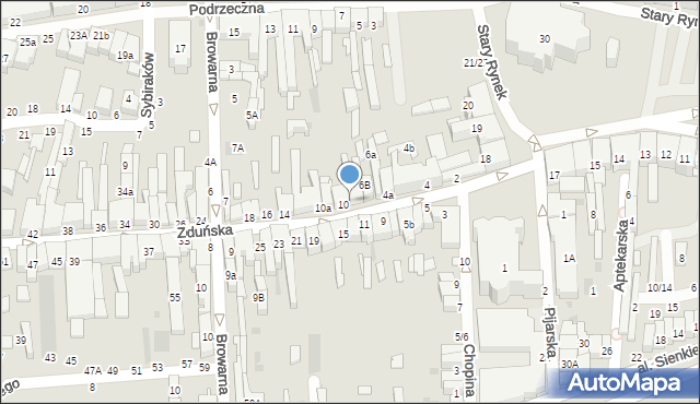 Łowicz, Zduńska, 8, mapa Łowicza