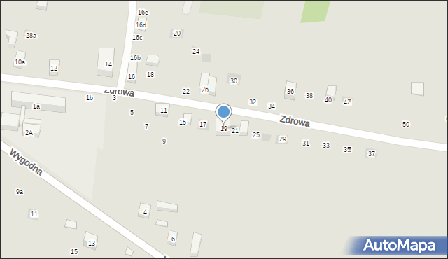 Lublin, Zdrowa, 19, mapa Lublina