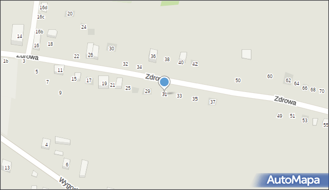 Lublin, Zdrowa, 31, mapa Lublina