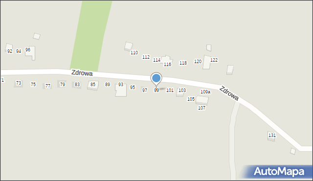 Lublin, Zdrowa, 99, mapa Lublina