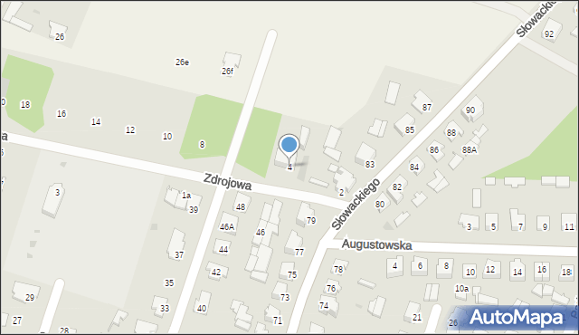 Mońki, Zdrojowa, 4, mapa Mońki