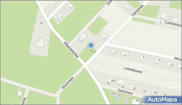 Musuły, Zdrojowa, 1a, mapa Musuły