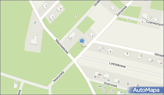 Musuły, Zdrojowa, 1b, mapa Musuły