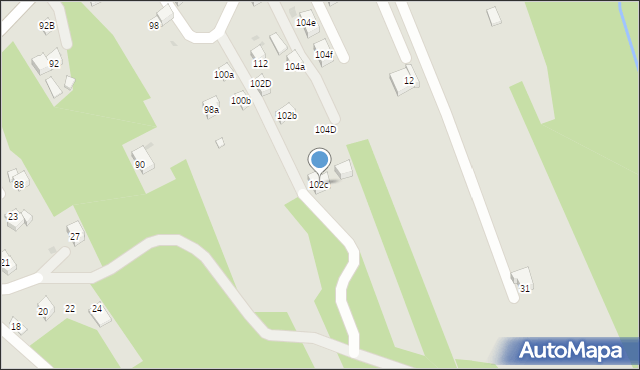 Myślenice, Zdrojowa, 102c, mapa Myślenice