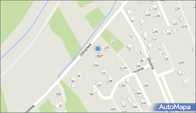 Myślenice, Zdrojowa, 106a, mapa Myślenice