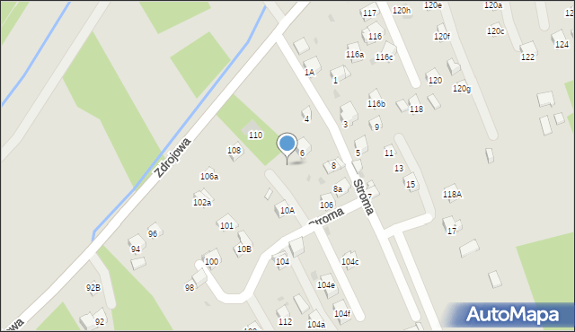 Myślenice, Zdrojowa, 106b, mapa Myślenice