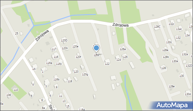 Myślenice, Zdrojowa, 120c, mapa Myślenice