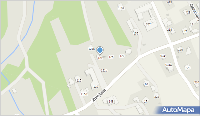 Myślenice, Zdrojowa, 121, mapa Myślenice