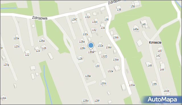 Myślenice, Zdrojowa, 130a, mapa Myślenice