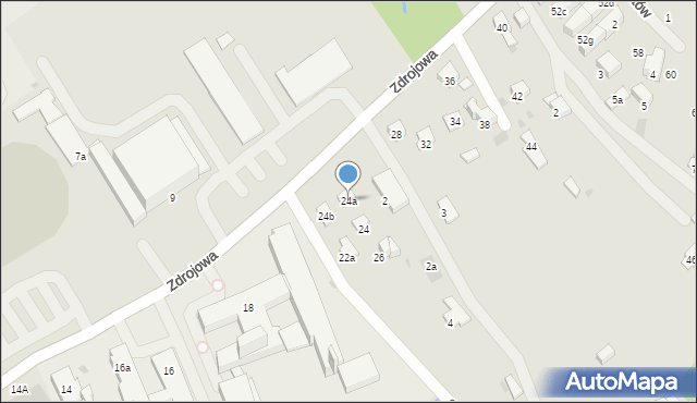 Myślenice, Zdrojowa, 24a, mapa Myślenice