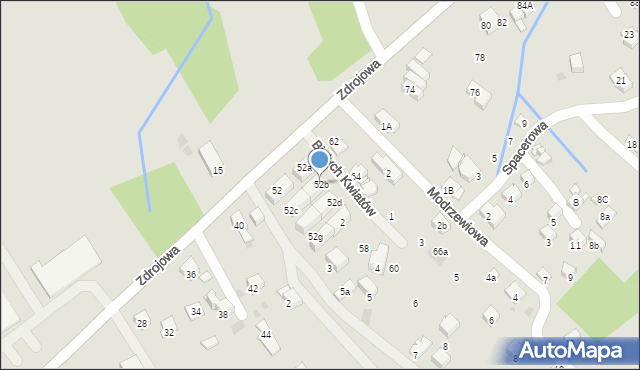 Myślenice, Zdrojowa, 52b, mapa Myślenice