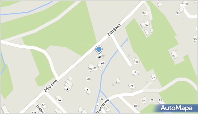 Myślenice, Zdrojowa, 84b, mapa Myślenice