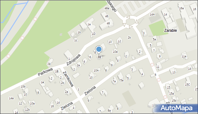 Myślenice, Zdrojowa, 8B, mapa Myślenice