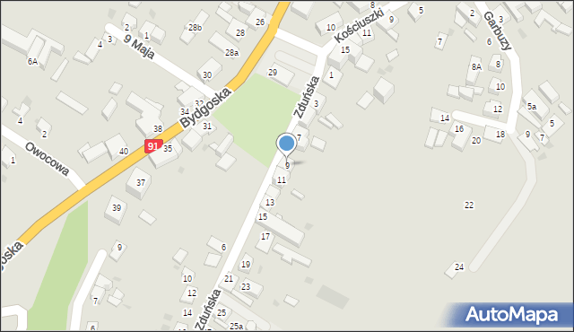 Nowe, Zduńska, 9, mapa Nowe