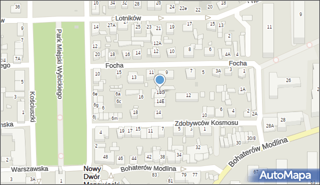 Nowy Dwór Mazowiecki, Zdobywców Kosmosu, 14G, mapa Nowy Dwór Mazowiecki