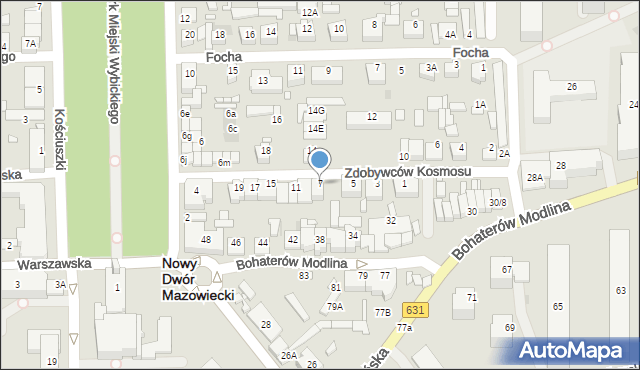 Nowy Dwór Mazowiecki, Zdobywców Kosmosu, 7, mapa Nowy Dwór Mazowiecki