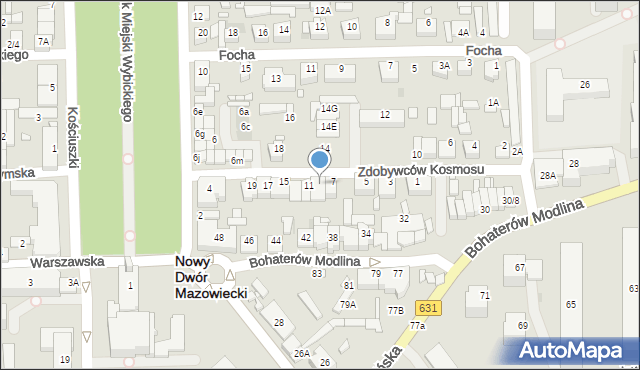 Nowy Dwór Mazowiecki, Zdobywców Kosmosu, 9, mapa Nowy Dwór Mazowiecki