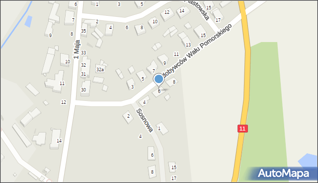 Okonek, Zdobywców Wału Pomorskiego, 6, mapa Okonek