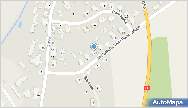 Okonek, Zdobywców Wału Pomorskiego, 7, mapa Okonek