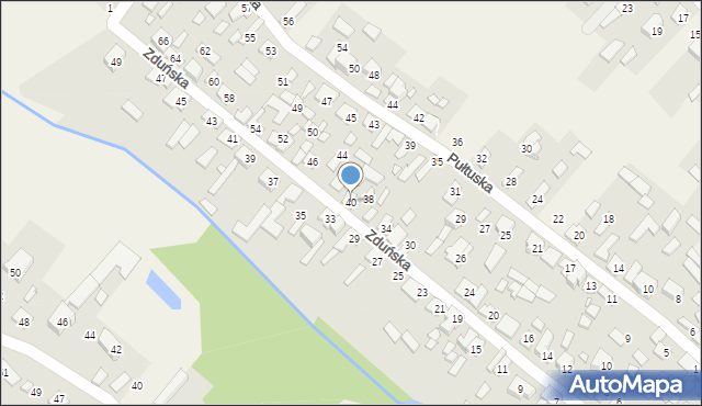 Okuniew, Zduńska, 40, mapa Okuniew