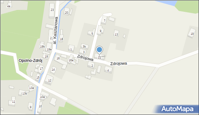 Opolno-Zdrój, Zdrojowa, 11, mapa Opolno-Zdrój