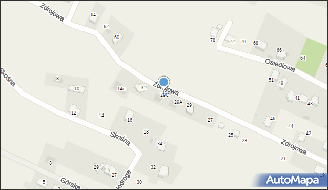 Pietrzykowice, Zdrojowa, 29C, mapa Pietrzykowice