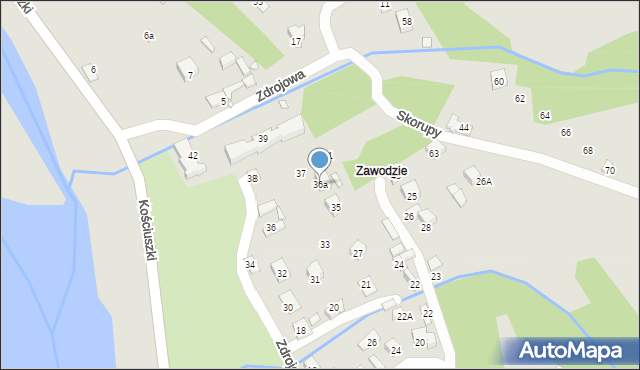 Piwniczna-Zdrój, Zdrojowa, 36a, mapa Piwniczna-Zdrój