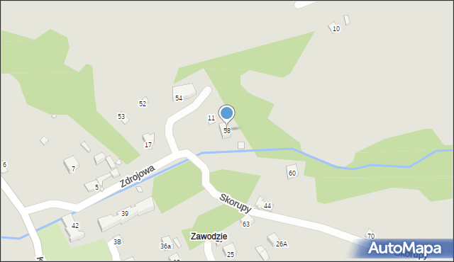 Piwniczna-Zdrój, Zdrojowa, 58, mapa Piwniczna-Zdrój